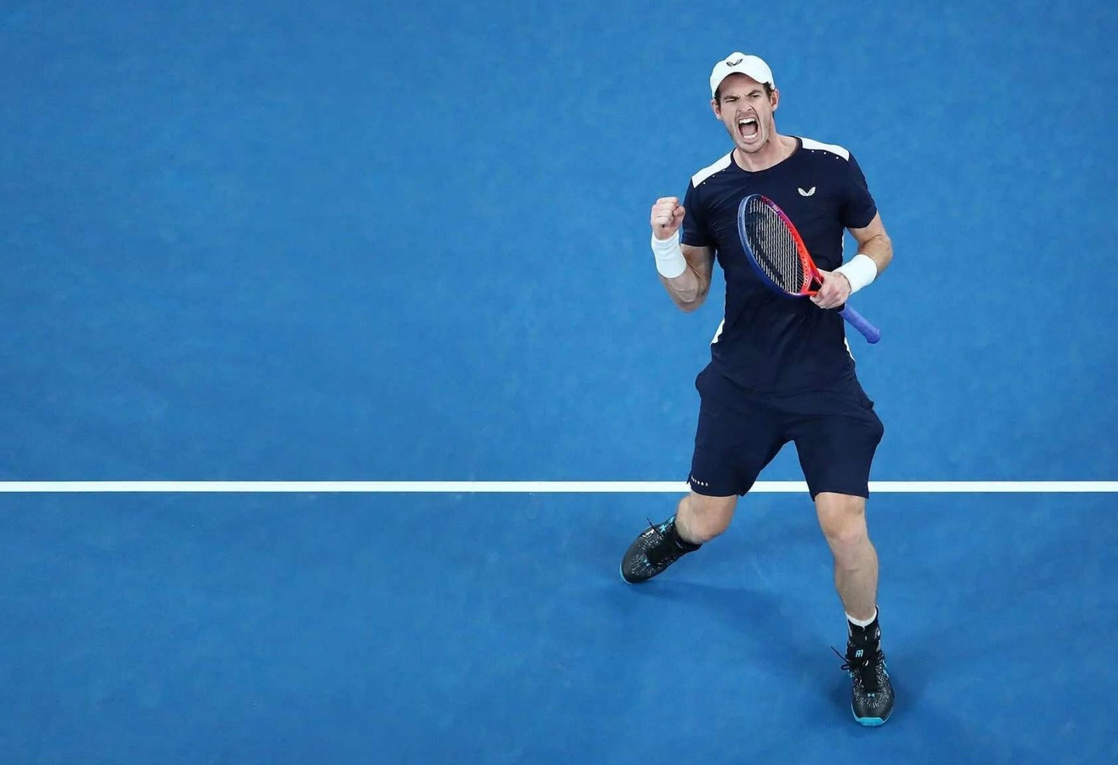 Andy Murray celebrating on court.